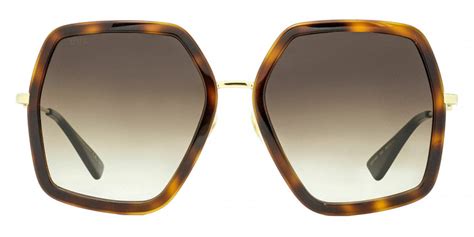 gucci women's gg0106s-002 sunglasses in havana gold brown|gucci havana sunglasses women.